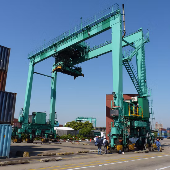 Puerto grúa pórtico de elevación de contenedores de neumáticos de caucho Rtg de 25 toneladas